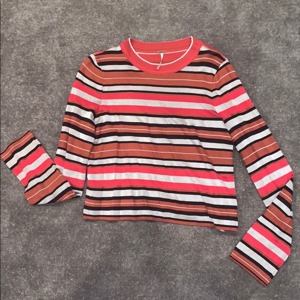Free People Color Block Sweater